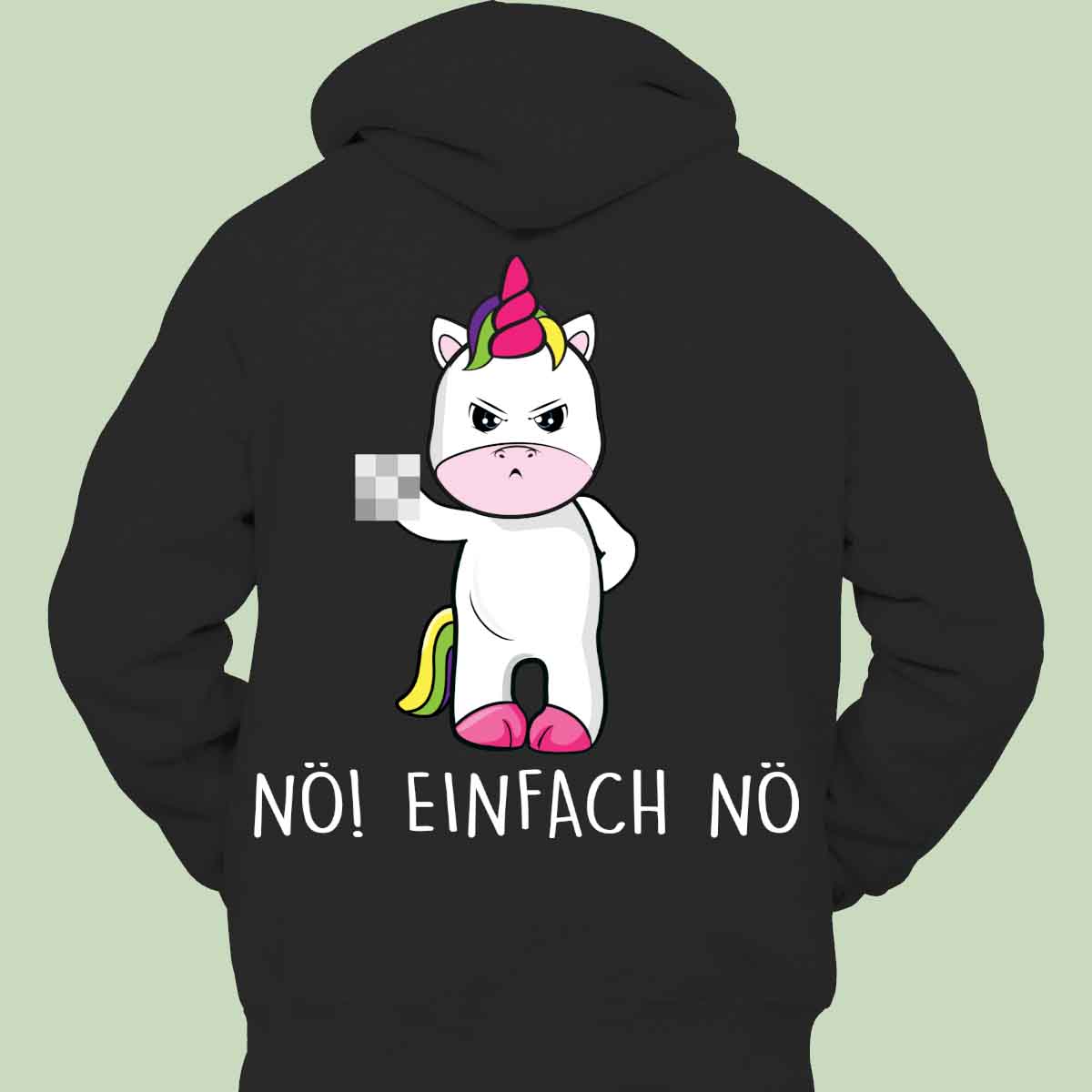 Nö! Cute Einhorn - Hoodie Unisex Rückendruck