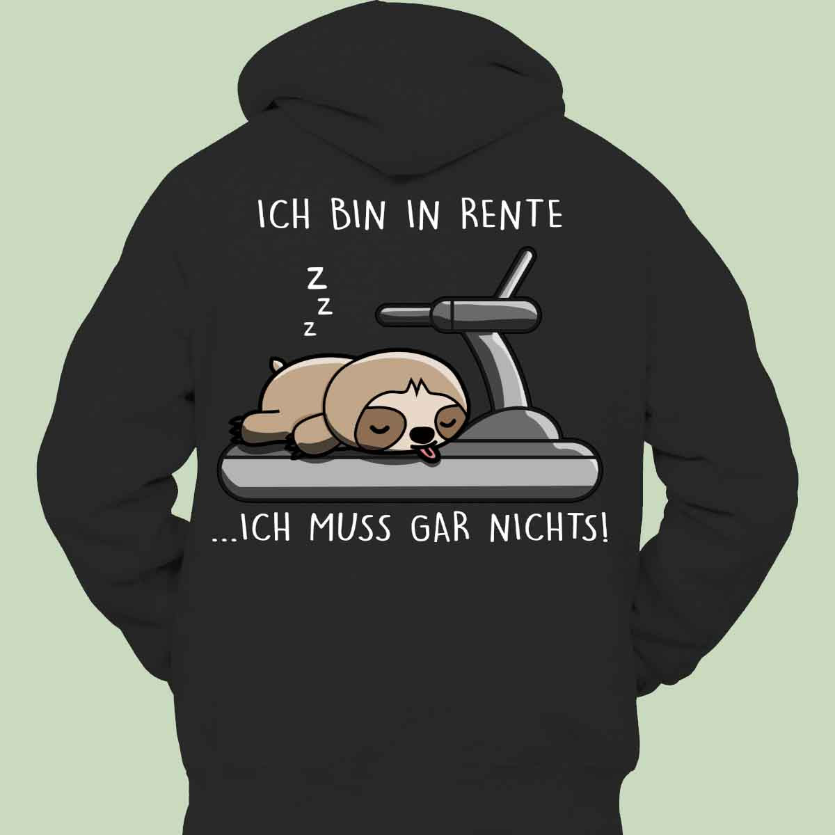 Rente Faultier - Hoodie Unisex Rückendruck