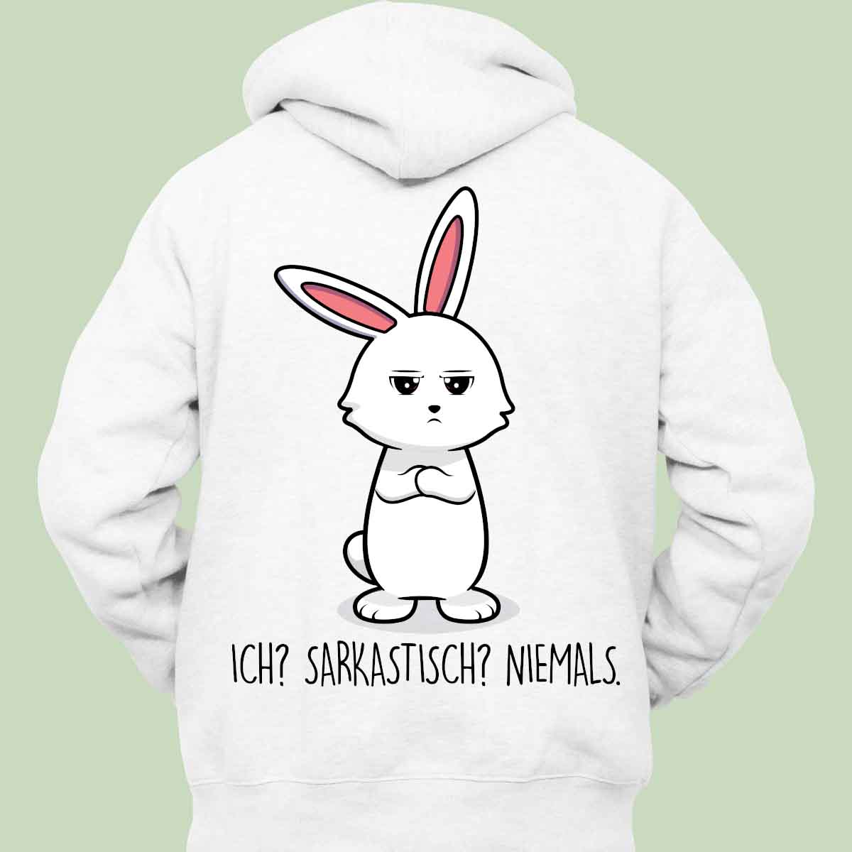 Sarkastisch Bunny - Hoodie Unisex Rückendruck