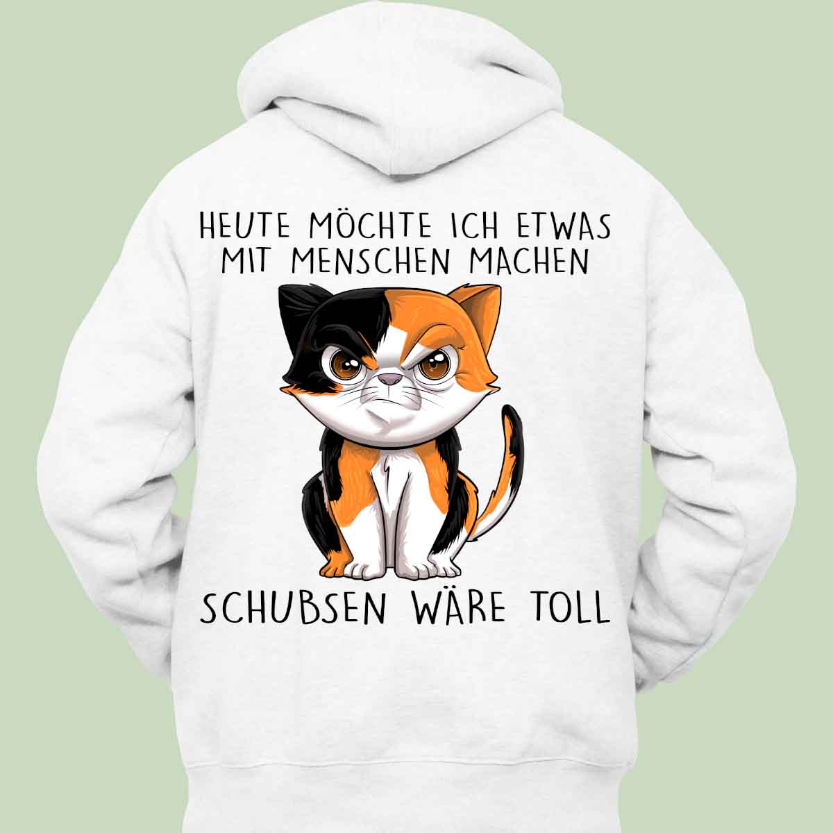 Schubsen Kätzchen - Hoodie Unisex Rückendruck