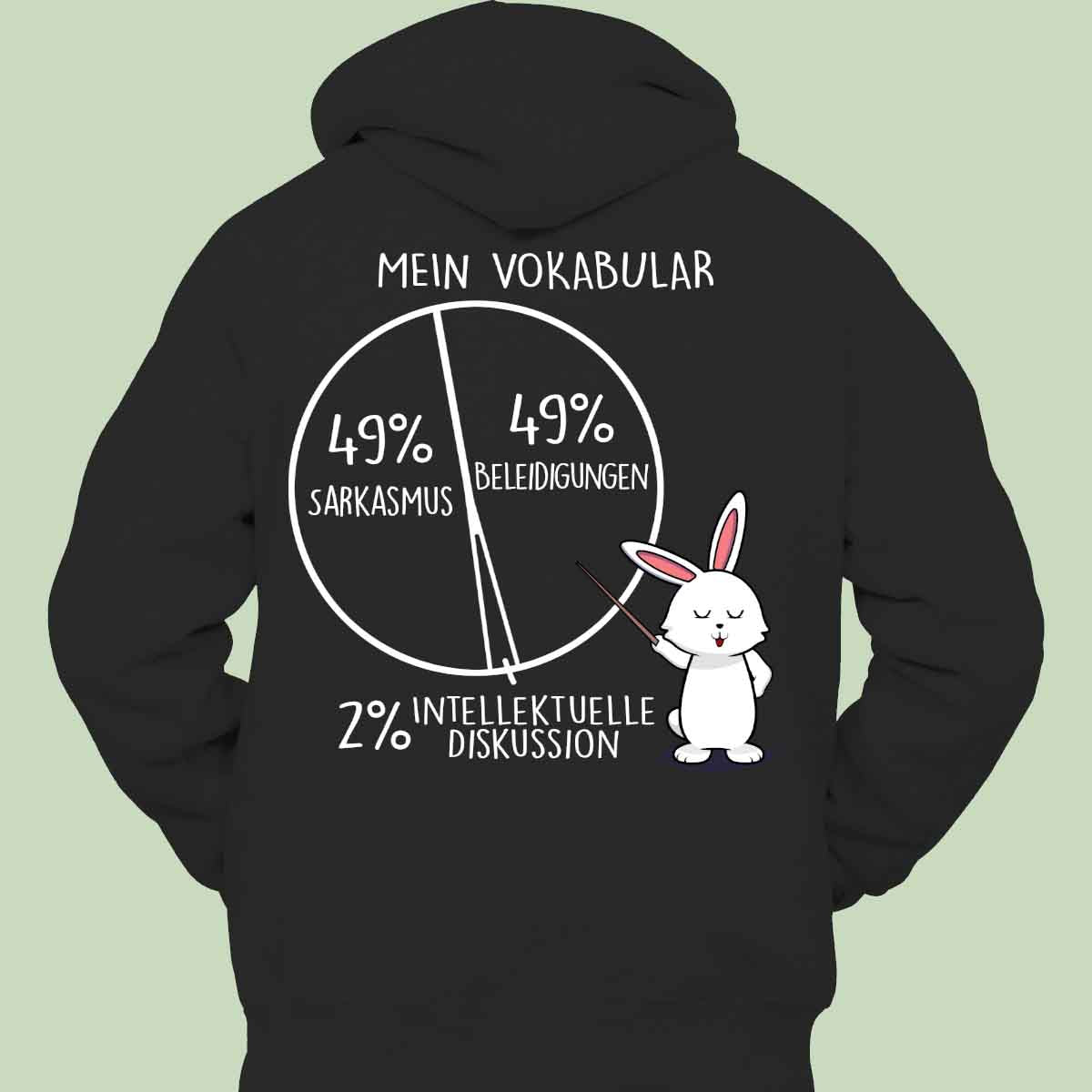 Vokabular Bunny - Hoodie Unisex Rückendruck