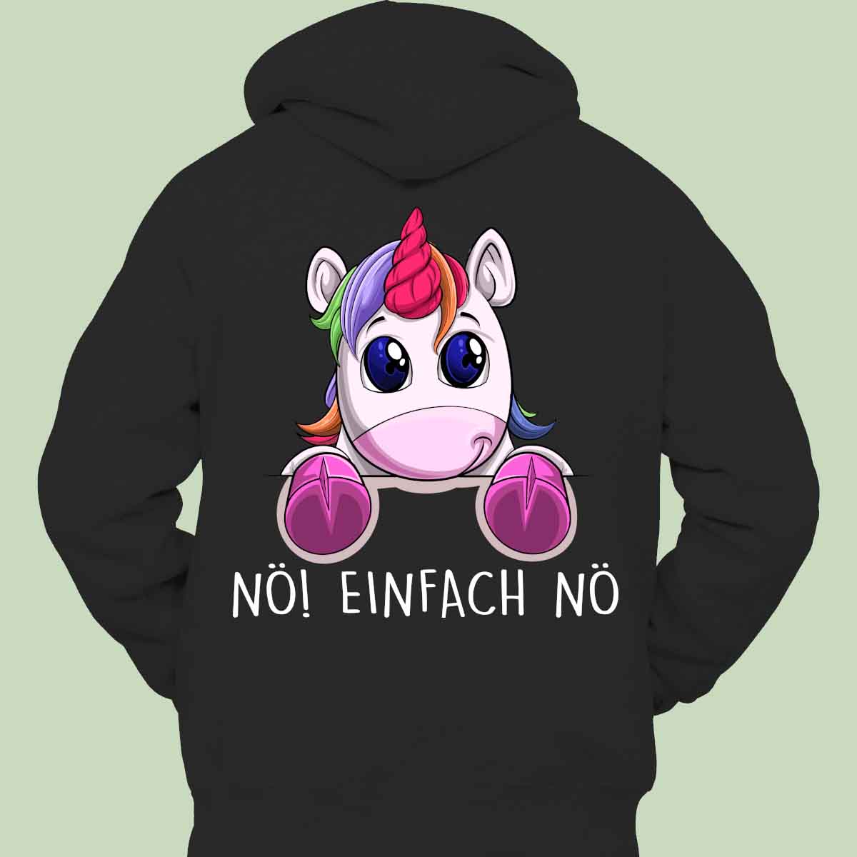 Nö! Einhörnchen - Hoodie Unisex Rückendruck