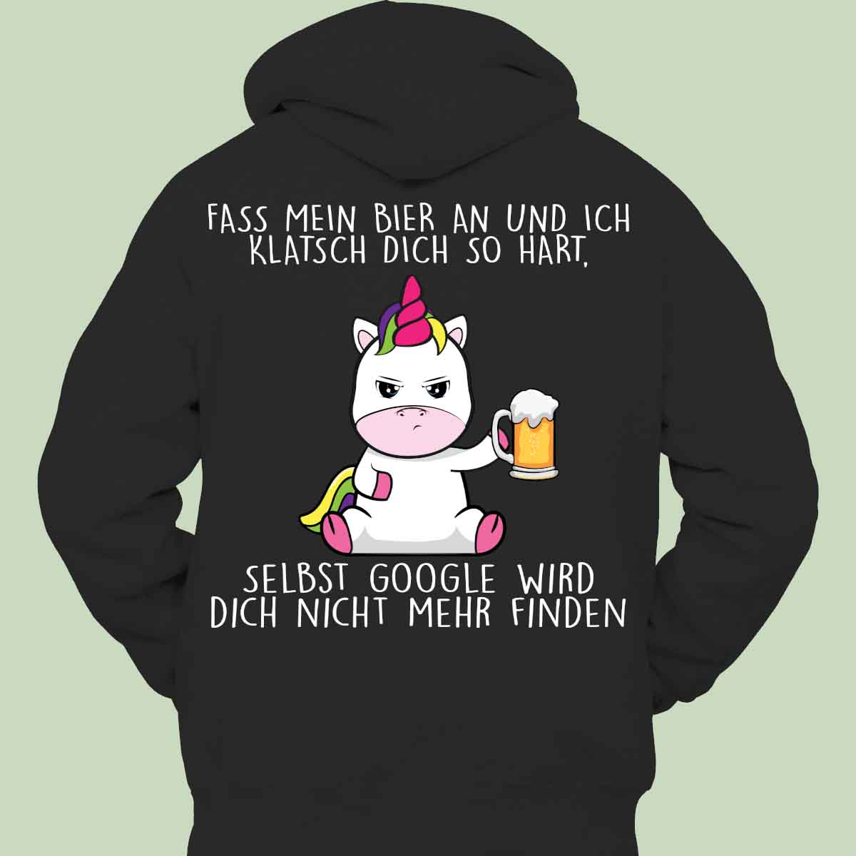 Biergoogle Cute Einhorn - Hoodie Unisex Rückendruck