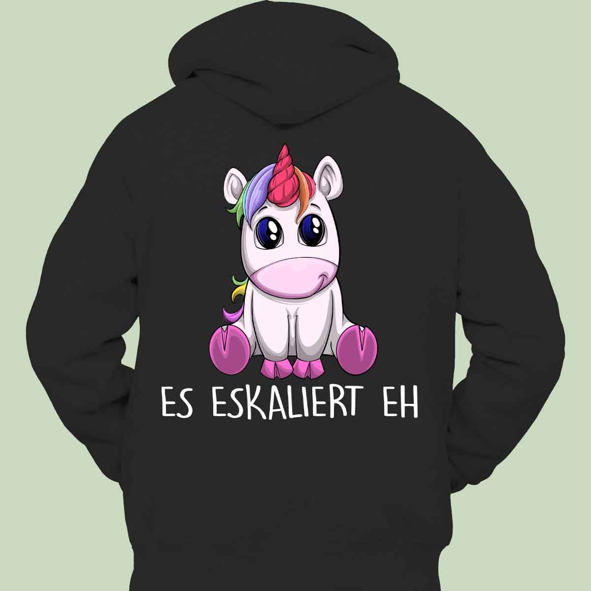 Eskalation Einhorn - Hoodie Unisex Rückendruck