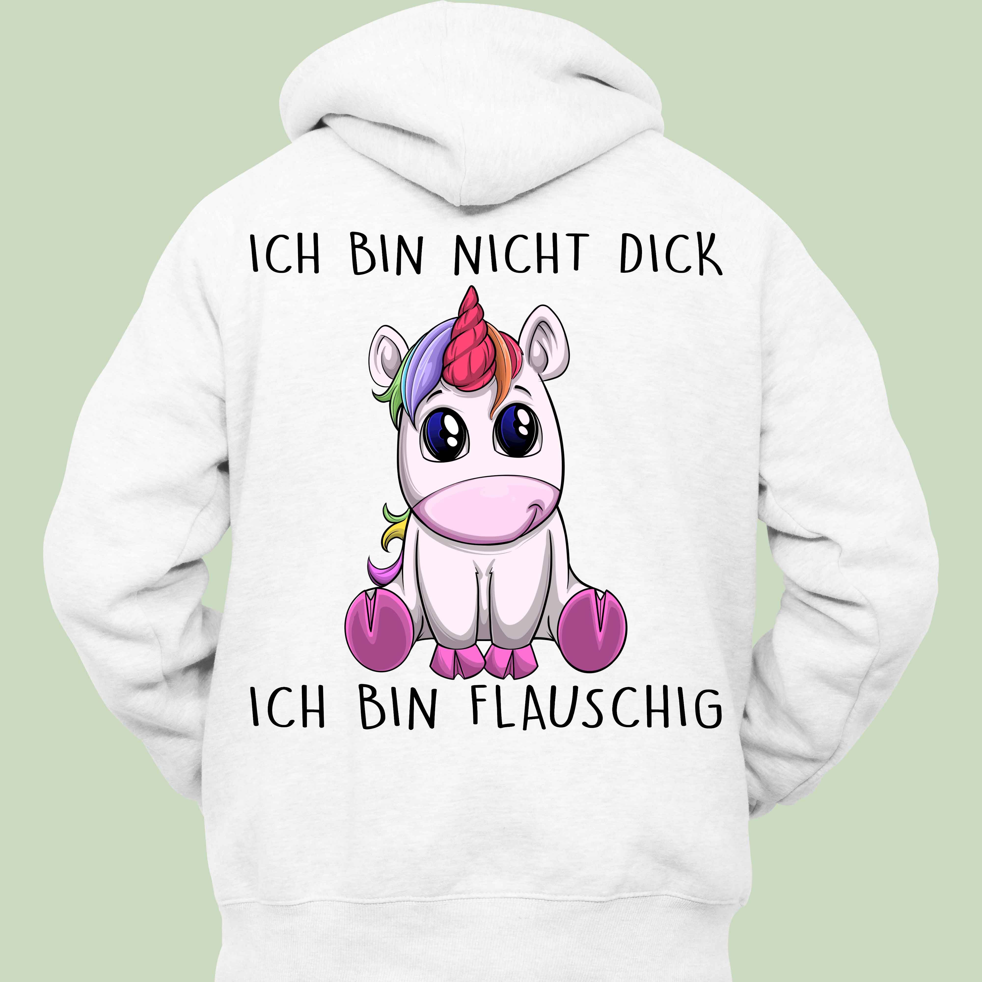 Flauschig Einhorn - Hoodie Unisex Rückendruck
