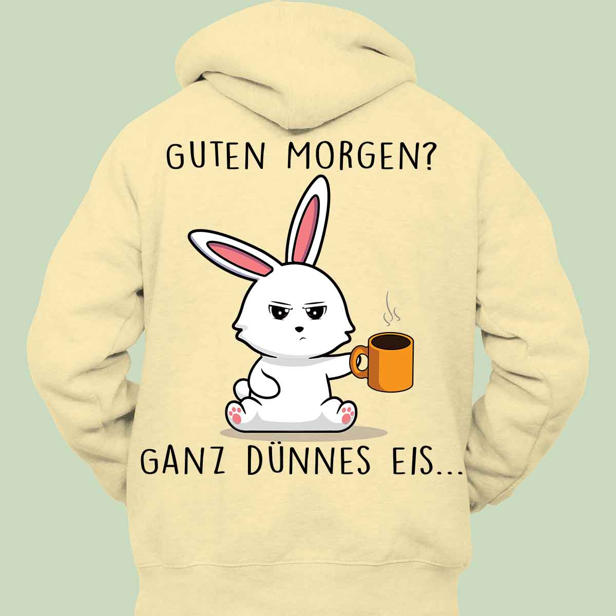 Guten Morgen Cute Bunny - Hoodie Unisex Rückendruck