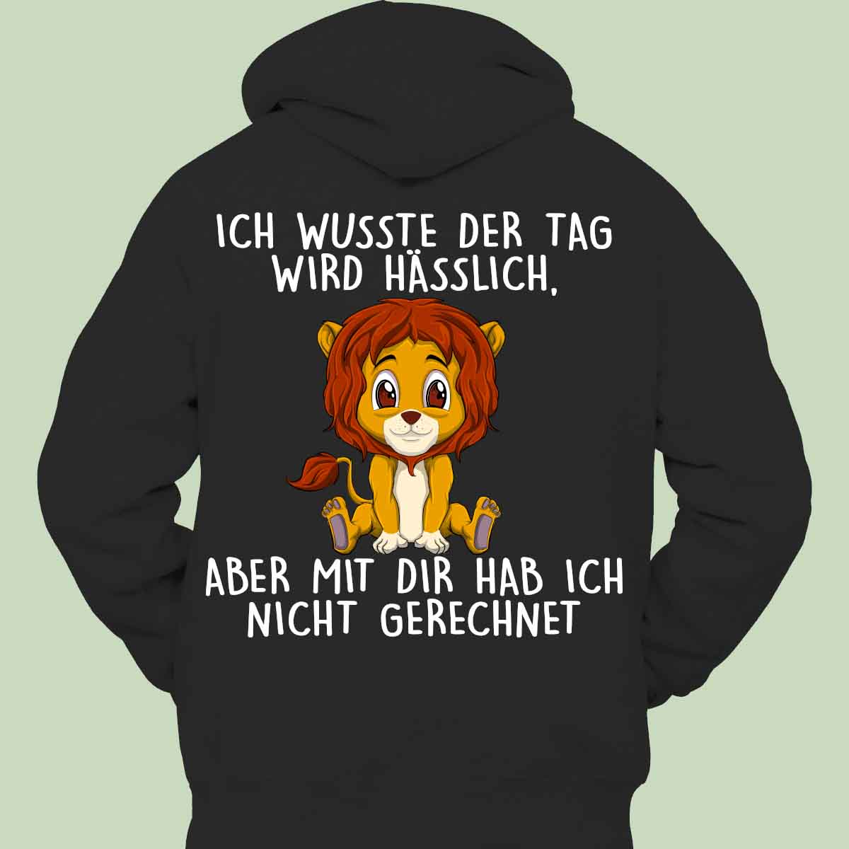 Hässlich Löwe - Hoodie Unisex Rückendruck