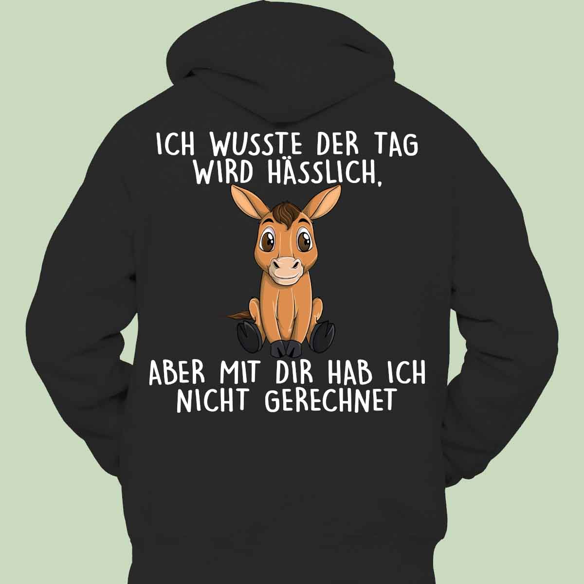 Hässlich Pferd - Hoodie Unisex Rückendruck