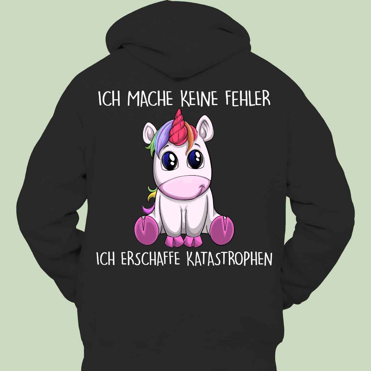 Katastrophen Einhorn - Hoodie Unisex Rückendruck