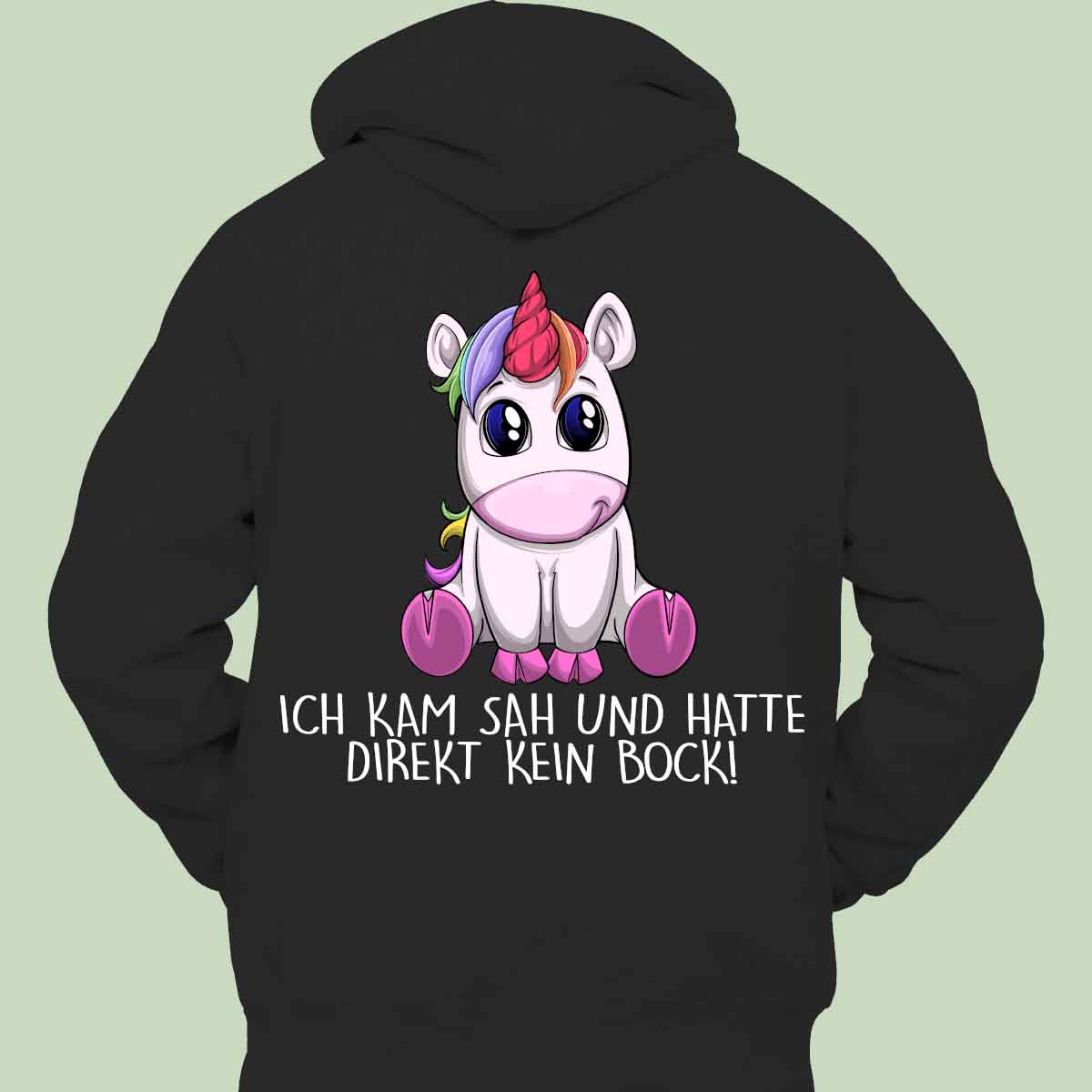 Kein Bock Einhorn - Hoodie Unisex Rückendruck