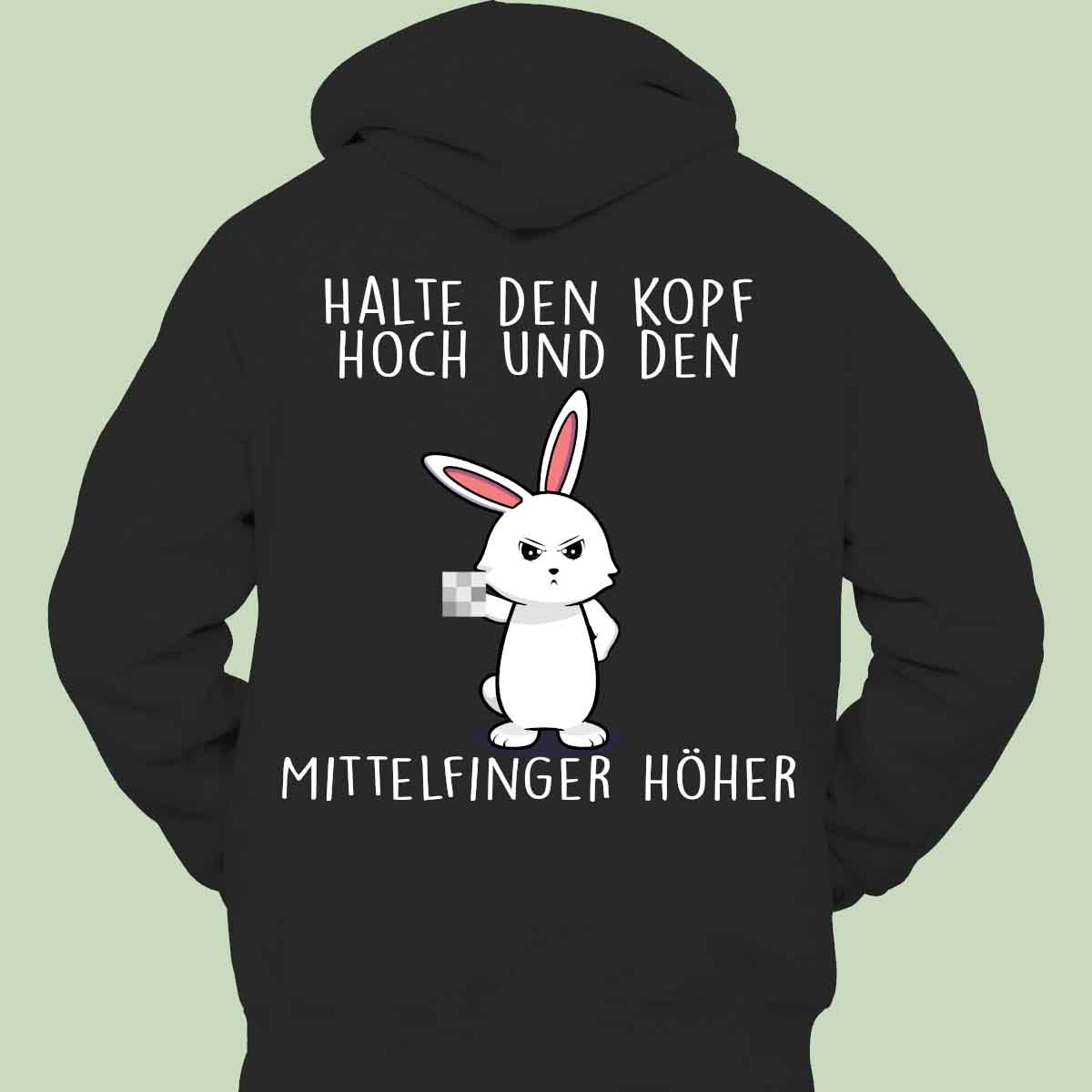 Kopf Hoch Bunny - Hoodie Unisex Rückendruck