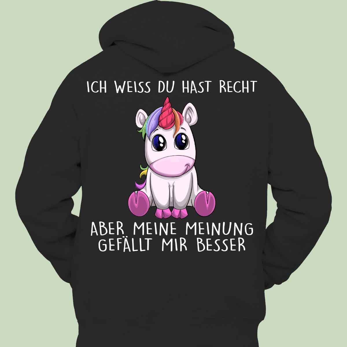 Meine Meinung Einhorn - Hoodie Unisex Rückendruck
