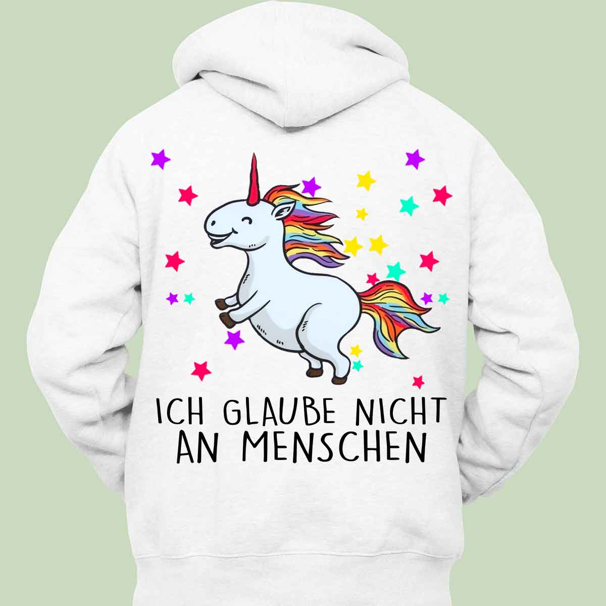 Menschen Glitzer Einhorn - Hoodie Unisex Rückendruck