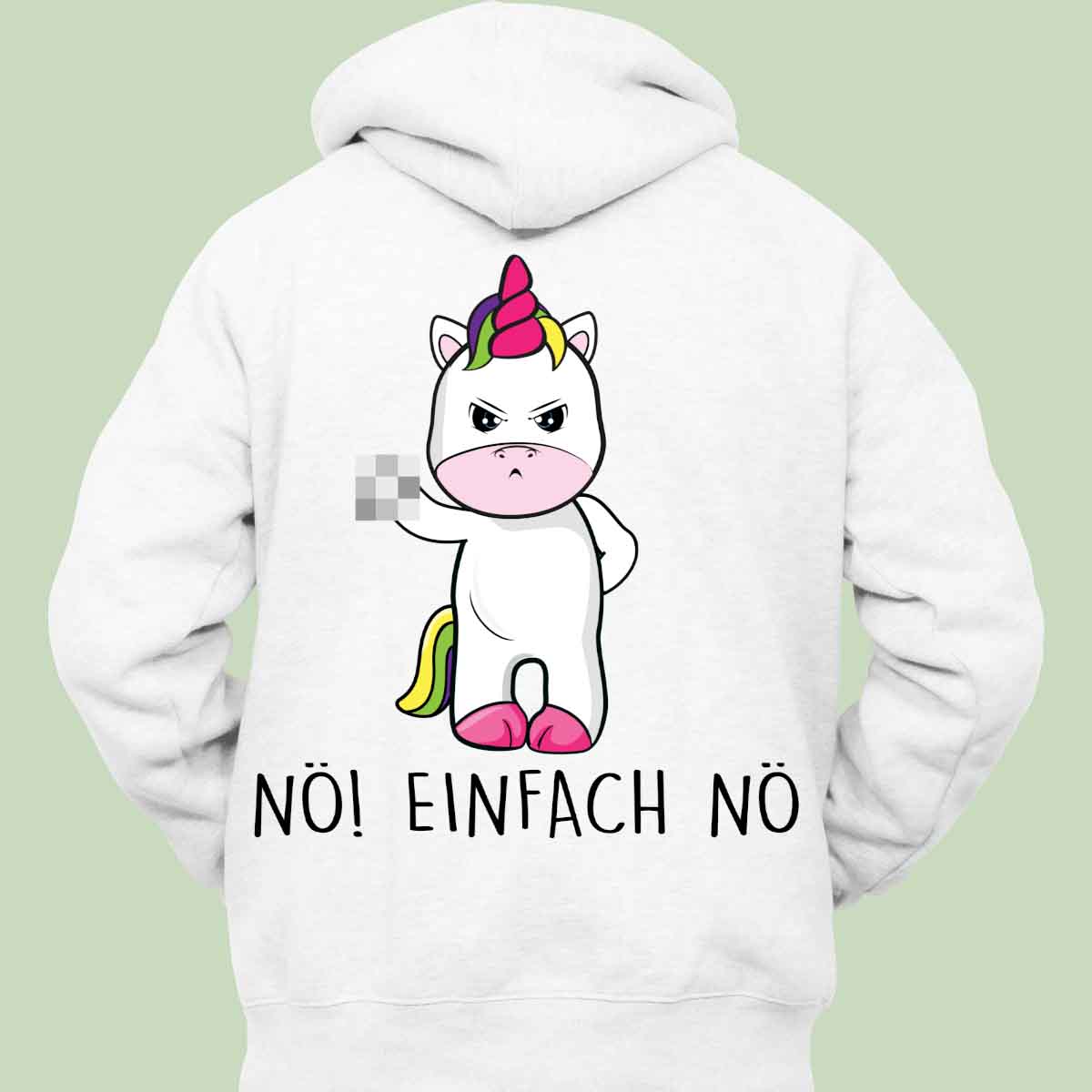 Nö! Cute Einhorn - Hoodie Unisex Rückendruck