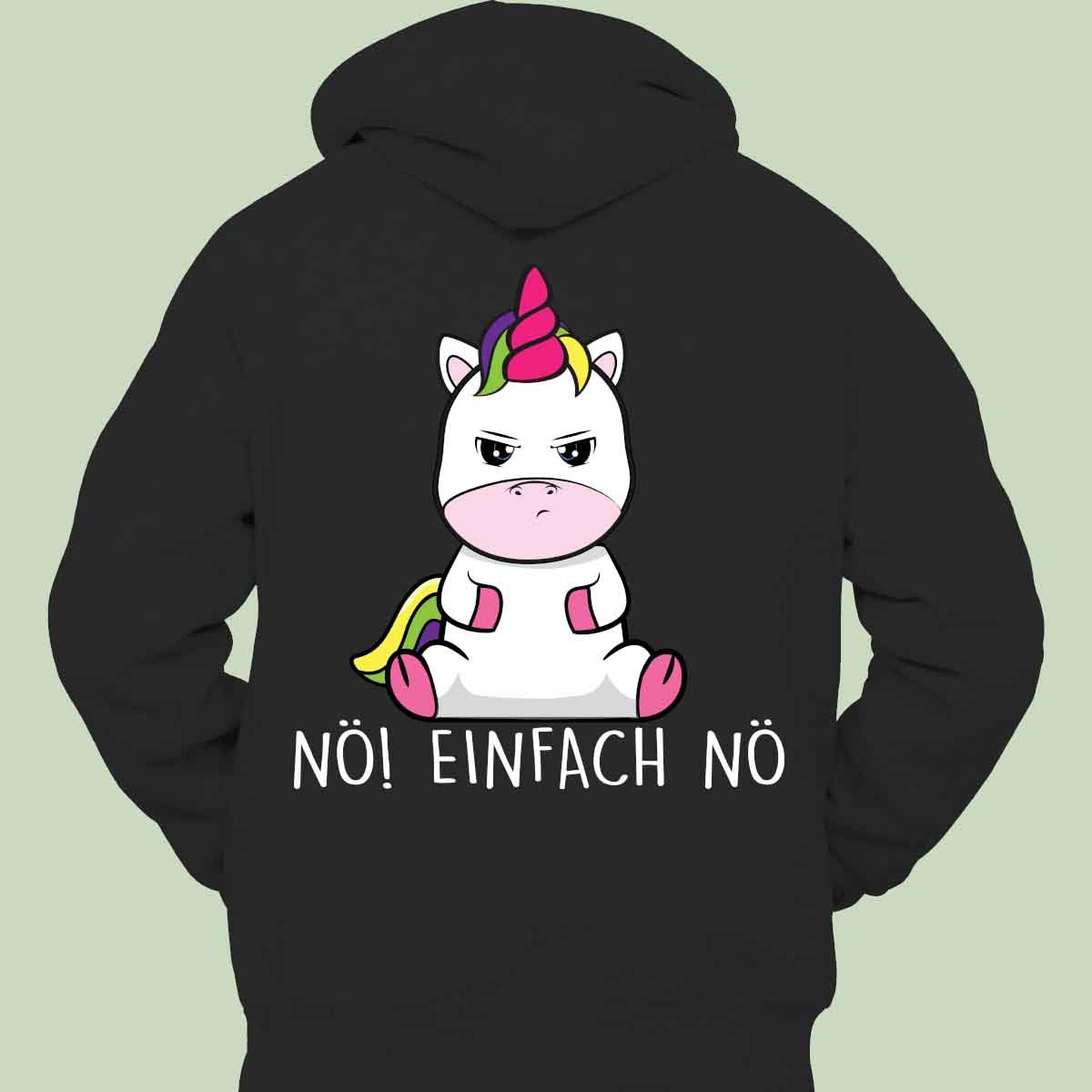 Nö Cute Einhorn - Hoodie Unisex Rückendruck