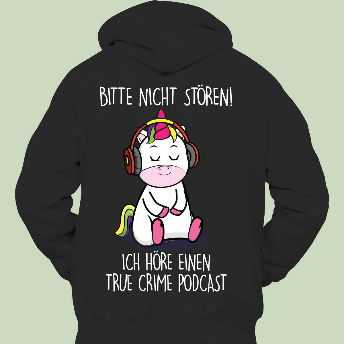 Podcast Cute Einhorn - Hoodie Unisex Rückendruck
