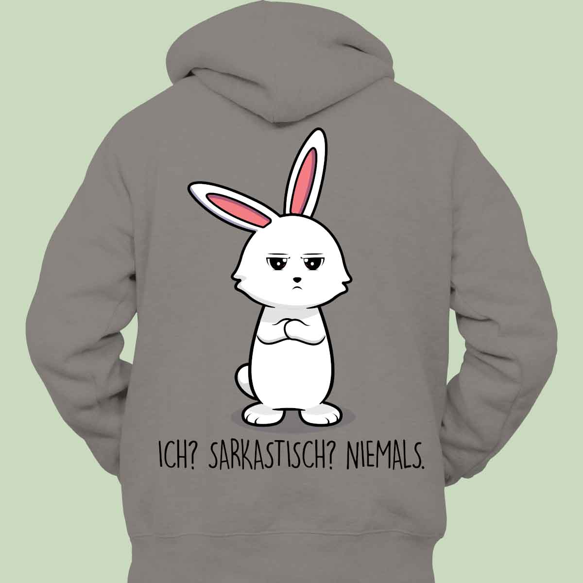 Sarkastisch Bunny - Hoodie Unisex Rückendruck