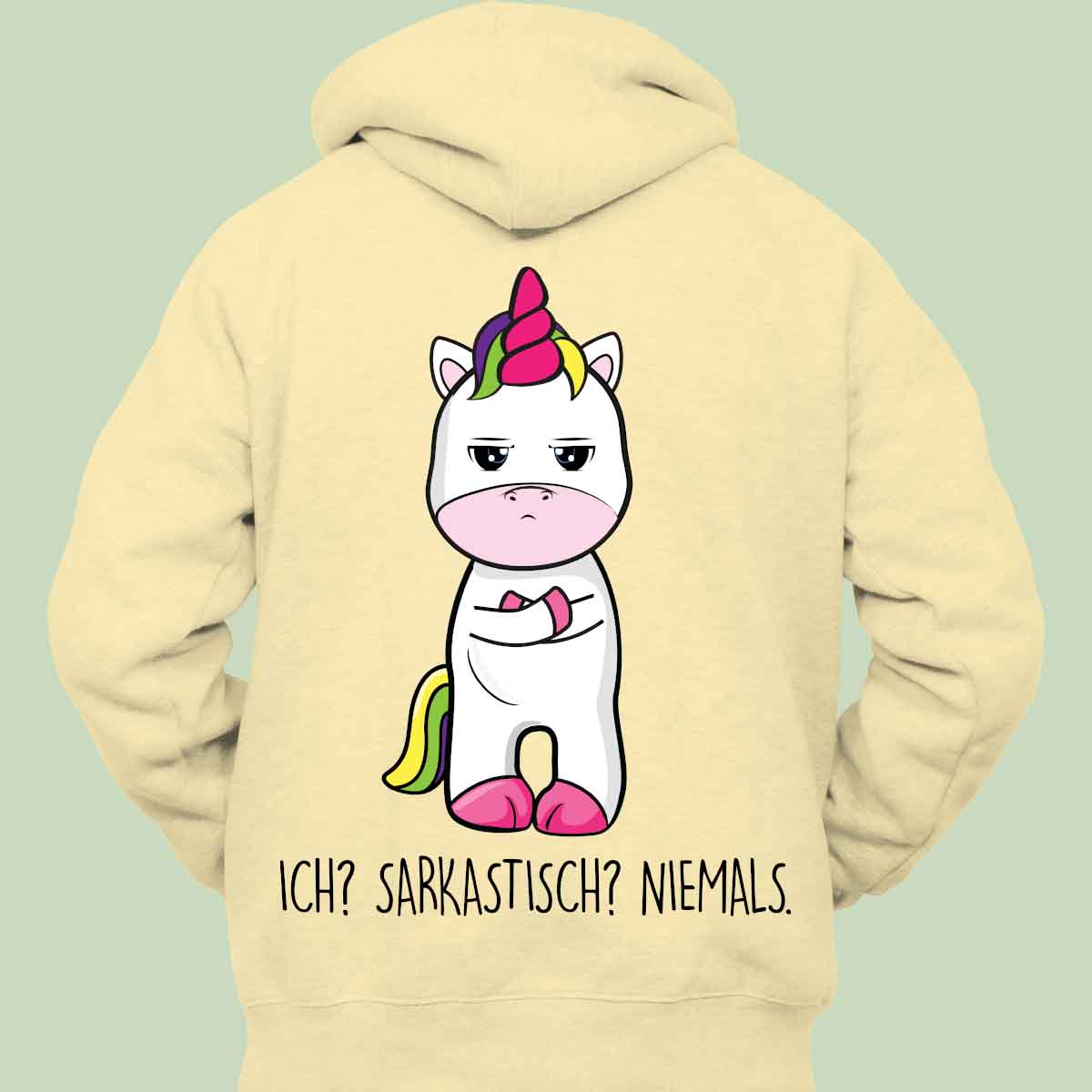 Sarkastisch Cute Einhorn - Hoodie Unisex Rückendruck