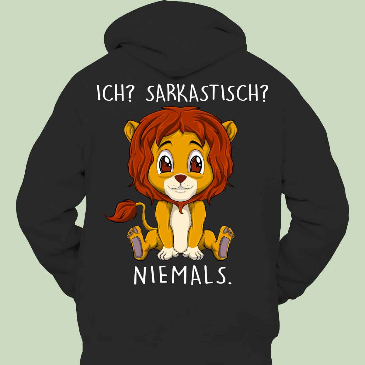 Sarkastisch Löwe - Hoodie Unisex Rückendruck