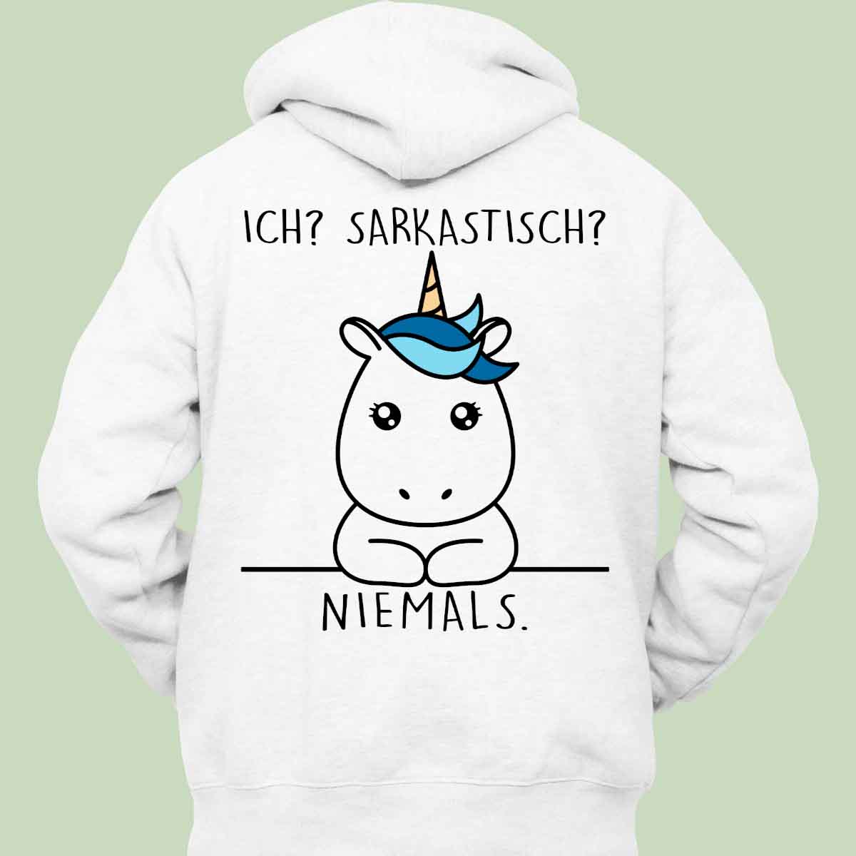 Sarkastisch Simple Einhorn - Hoodie Unisex Rückendruck