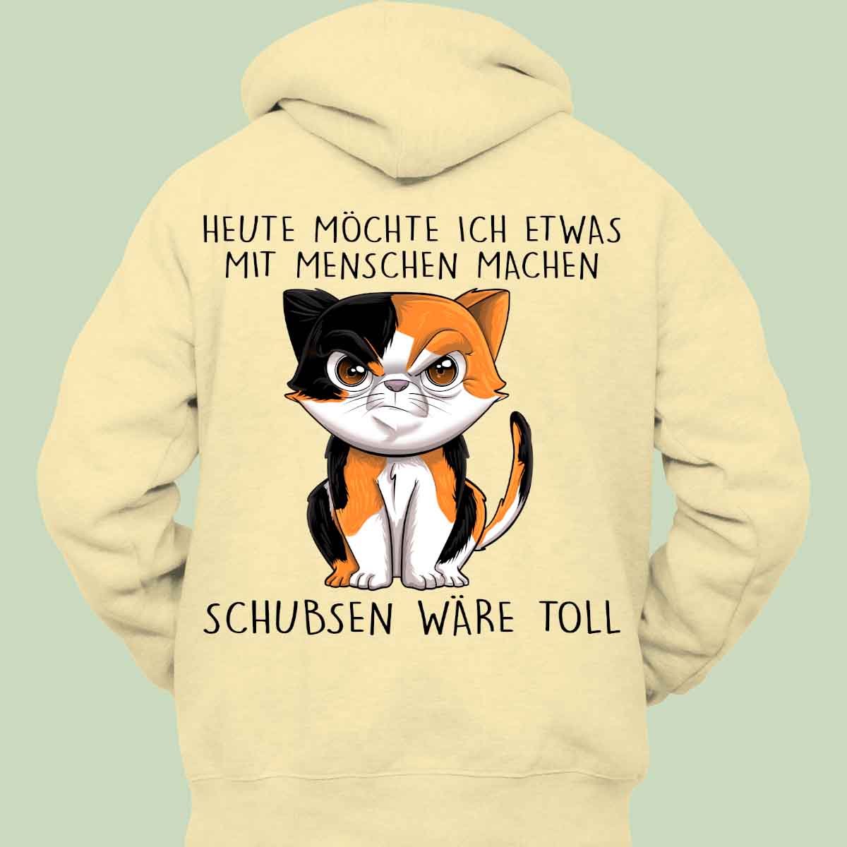 Schubsen Kätzchen - Hoodie Unisex Rückendruck