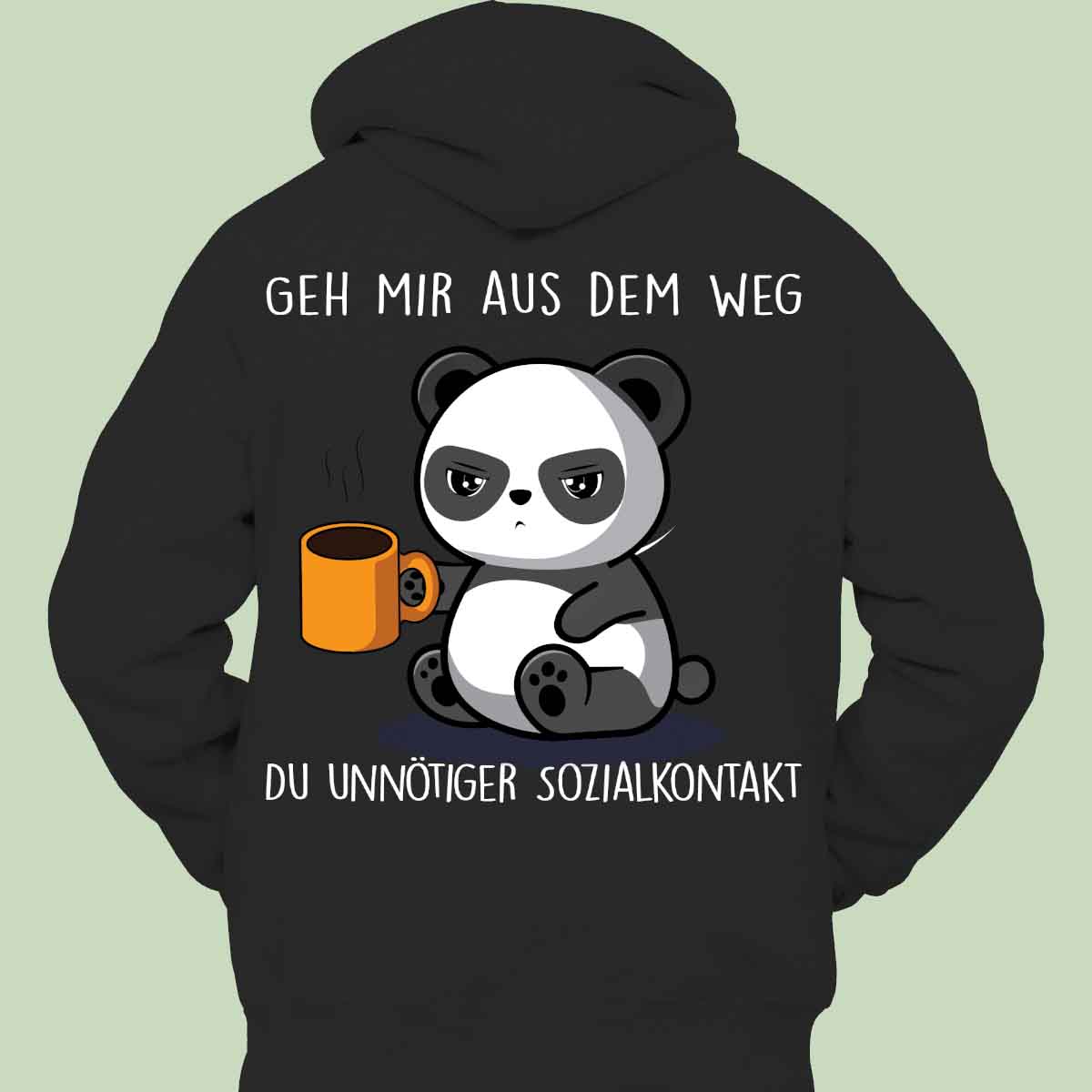 Sozialkontakt Cute Panda - Hoodie Unisex Rückendruck