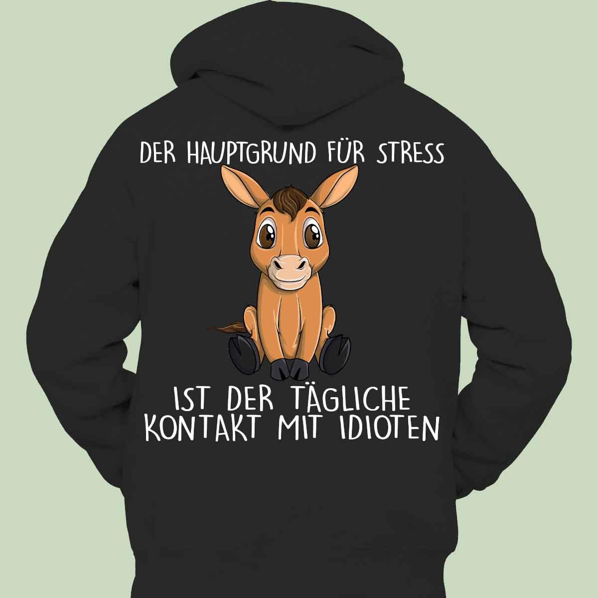 Stress Pferd - Hoodie Unisex Rückendruck