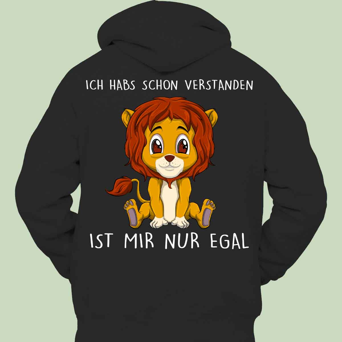 Verstanden Löwe - Hoodie Unisex Rückendruck