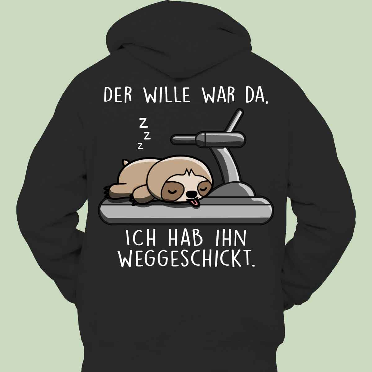 Wille Faultier - Hoodie Unisex Rückendruck