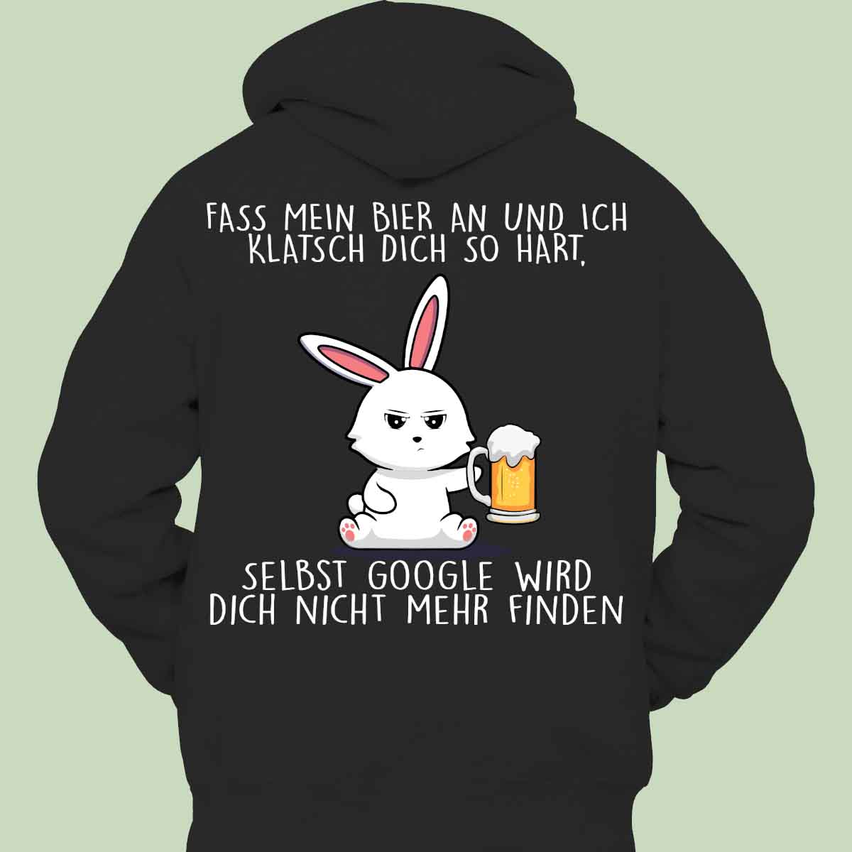 Biergoogle Bunny - Hoodie Unisex Rückendruck