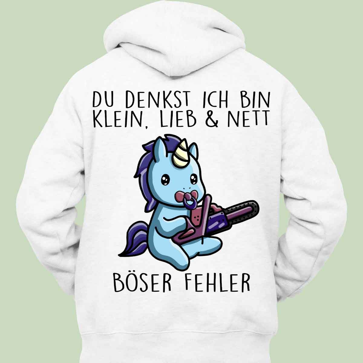 Böser Fehler Cute Einhorn - Hoodie Unisex Rückendruck