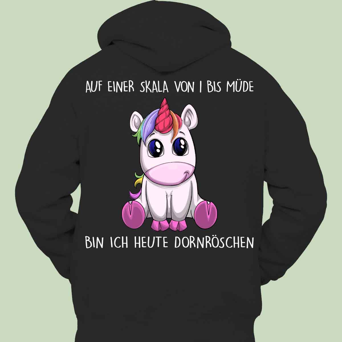 Dornröschen Einhorn - Hoodie Unisex Rückendruck