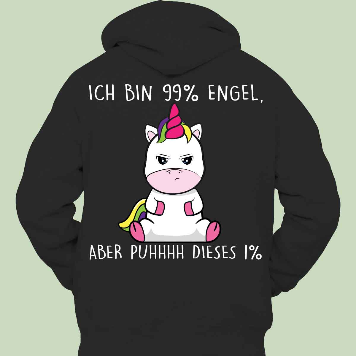 Engel Cute Einhorn - Hoodie Unisex Rückendruck