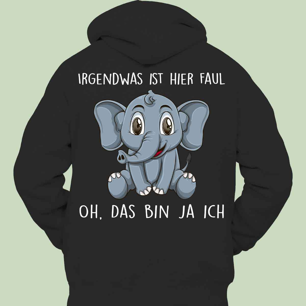 Faul Elefant - Hoodie Unisex Rückendruck