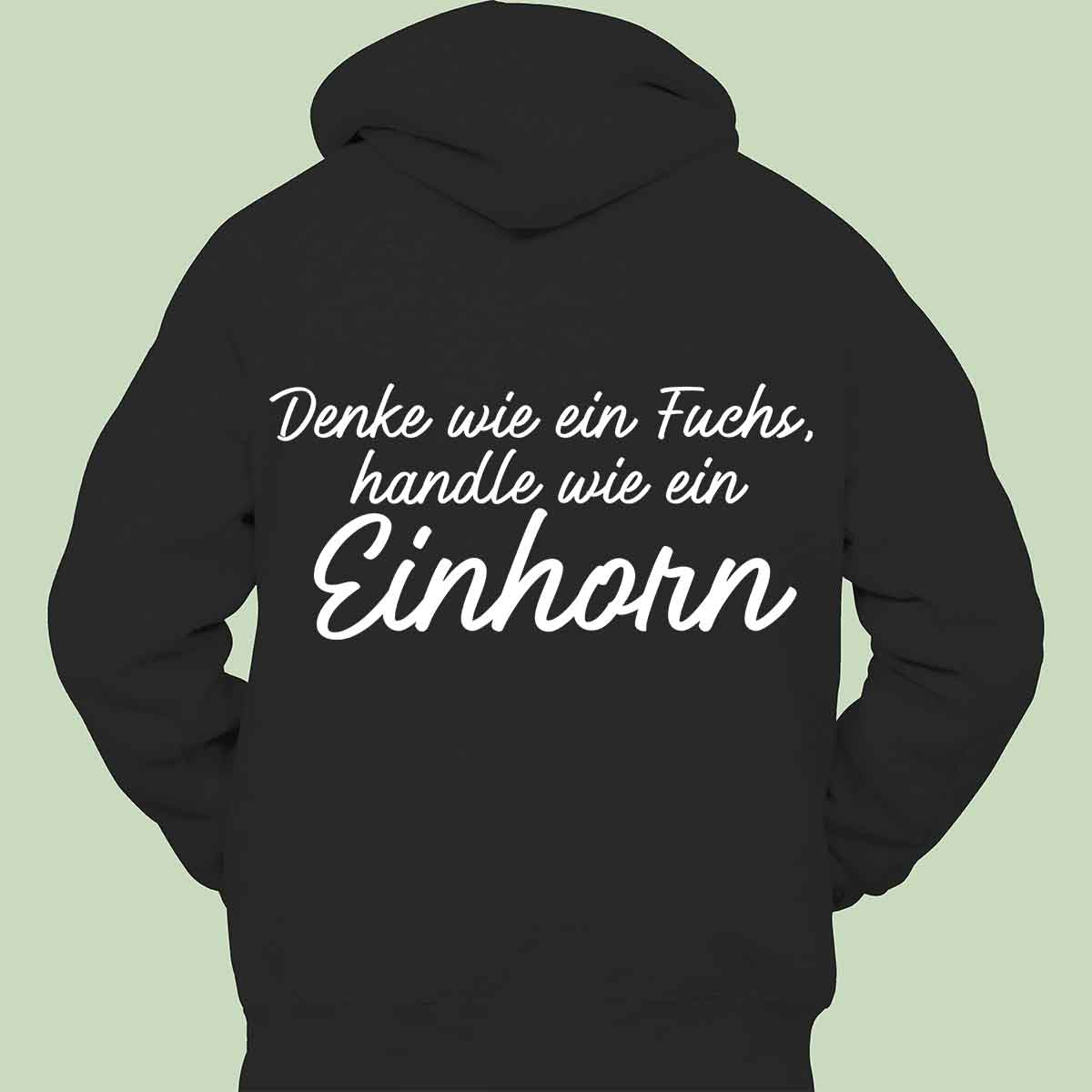 Fuchs Und Einhorn - Hoodie Unisex Rückendruck