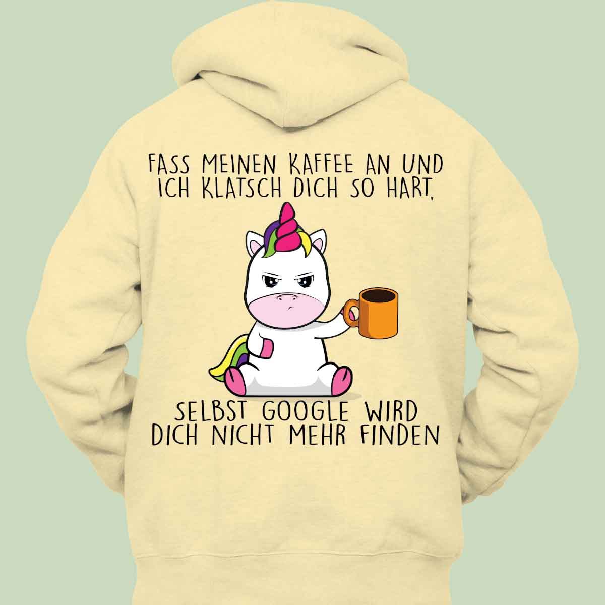 Google Cute Einhorn - Hoodie Unisex Rückendruck