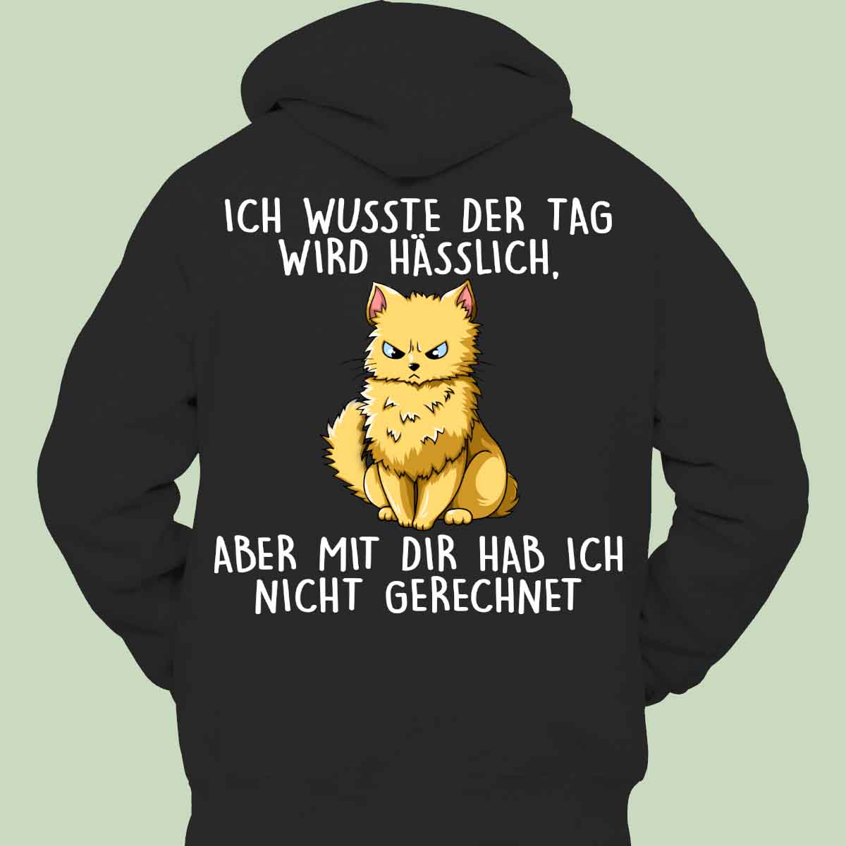 Hässlich Katze - Hoodie Unisex Rückendruck
