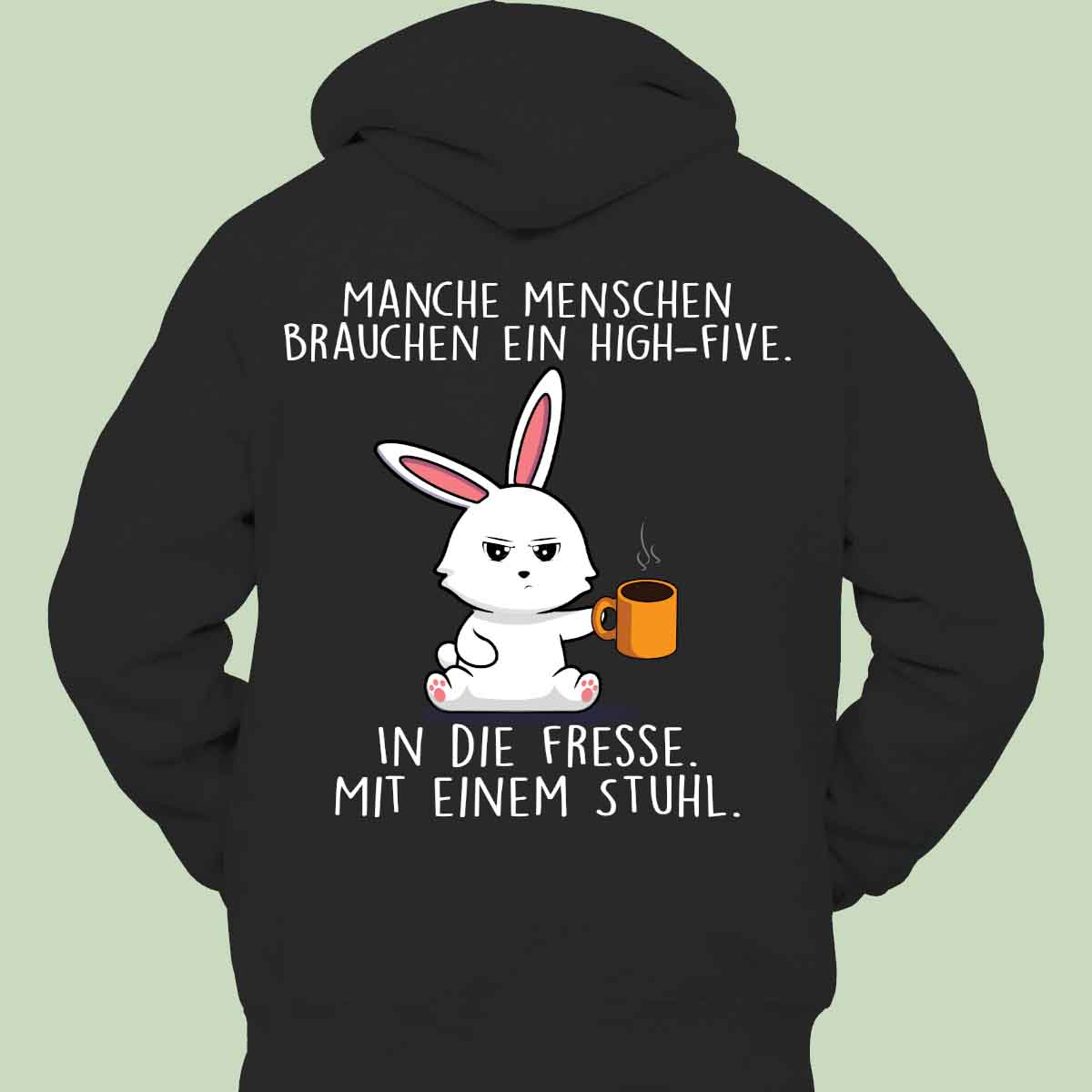 High-Five Bunny - Hoodie Unisex Rückendruck