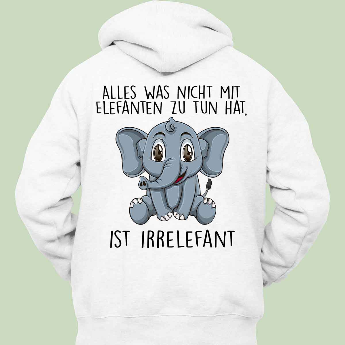 Irrelefant Elefant - Hoodie Unisex Rückendruck