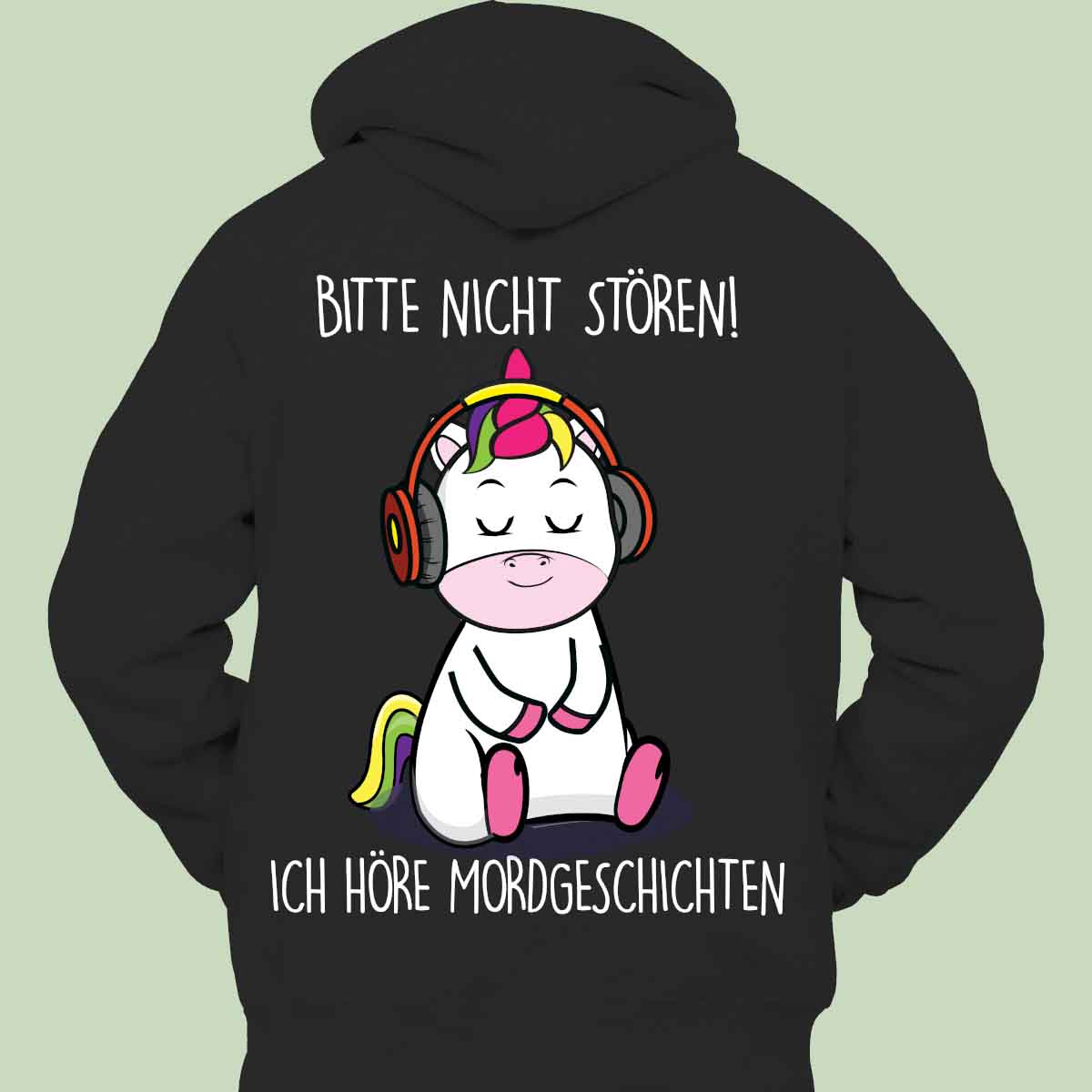 Mordgeschichten Cute Einhorn - Hoodie Unisex Rückendruck