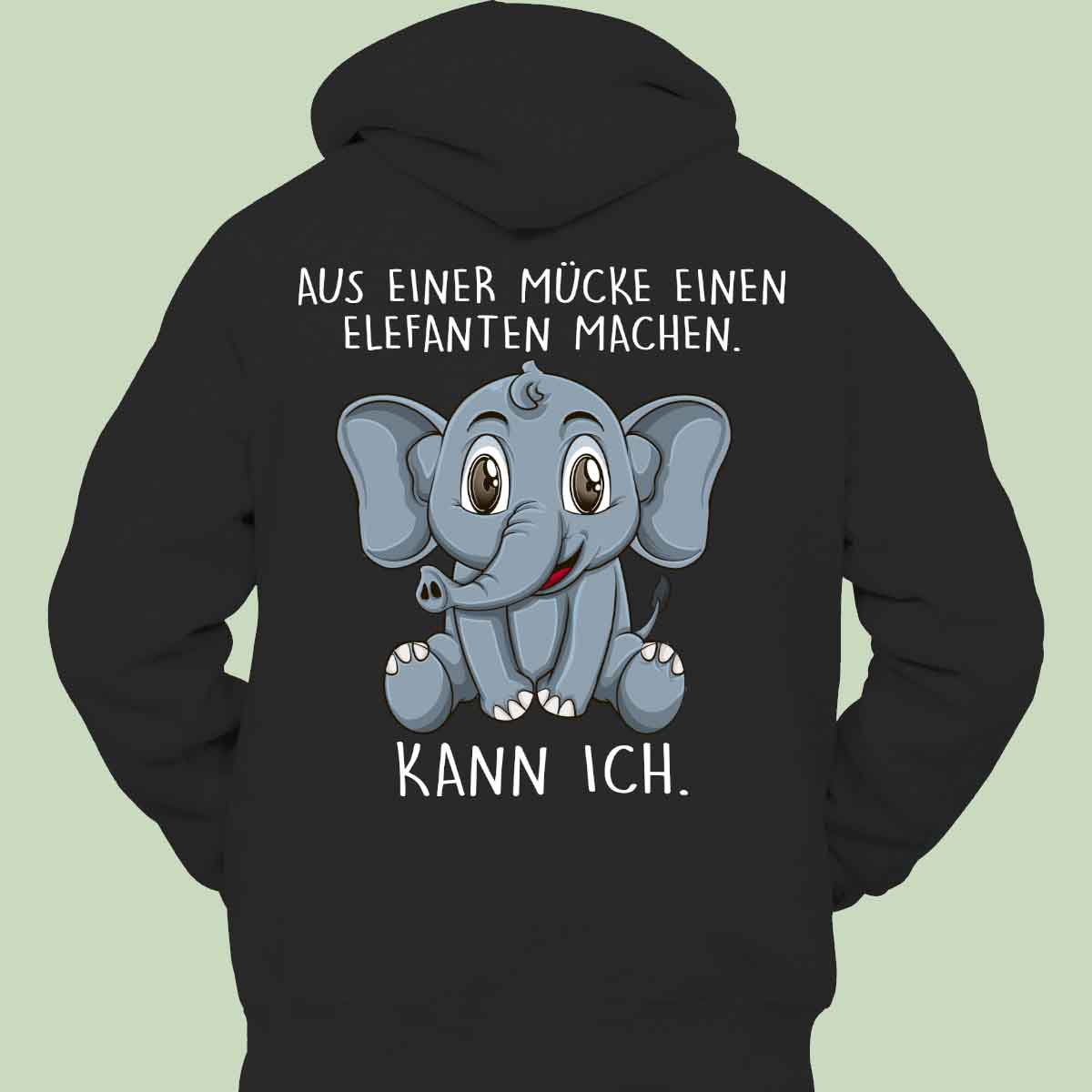 Mücke Elefant - Hoodie Unisex Rückendruck
