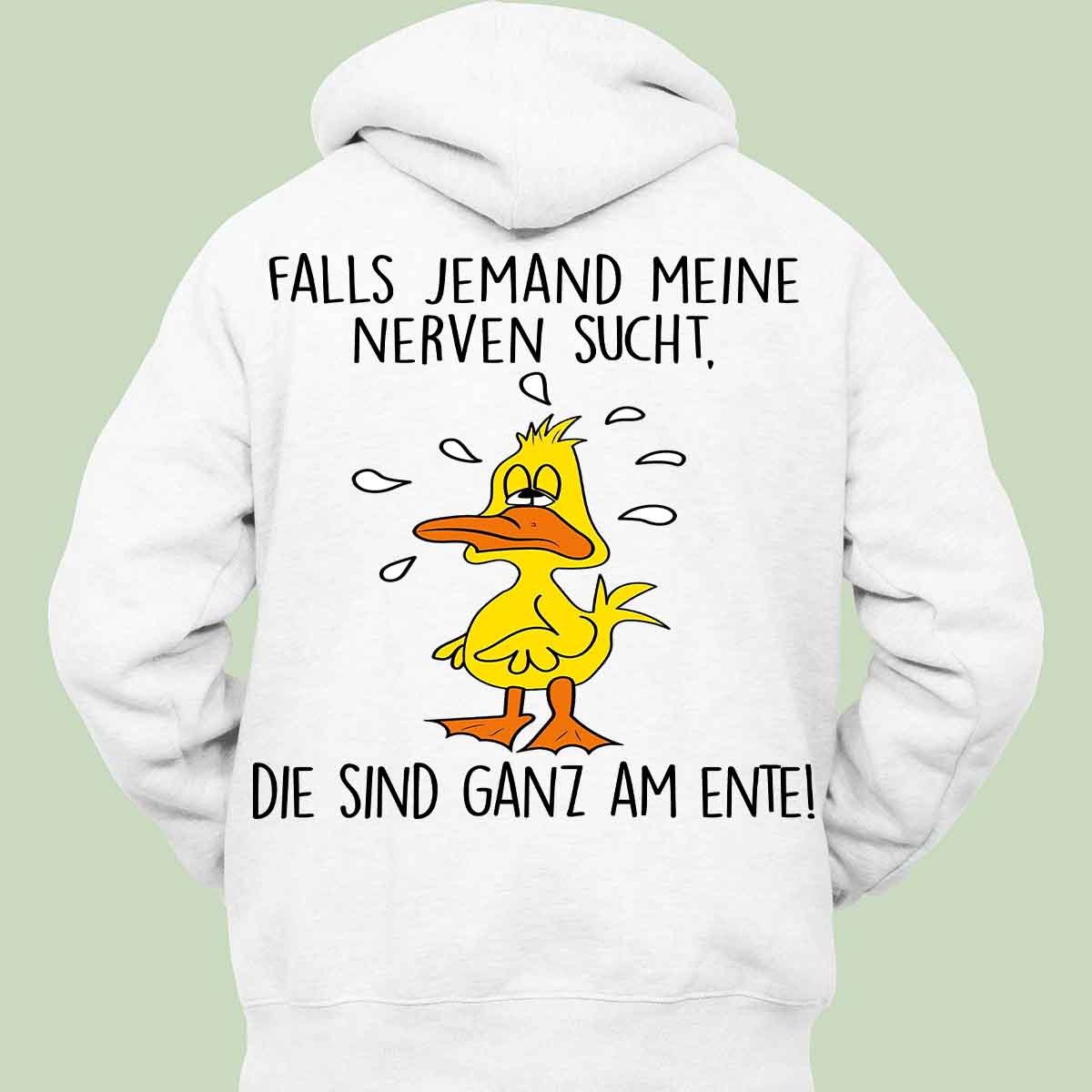 Nerven Ente - Hoodie Unisex Rückendruck