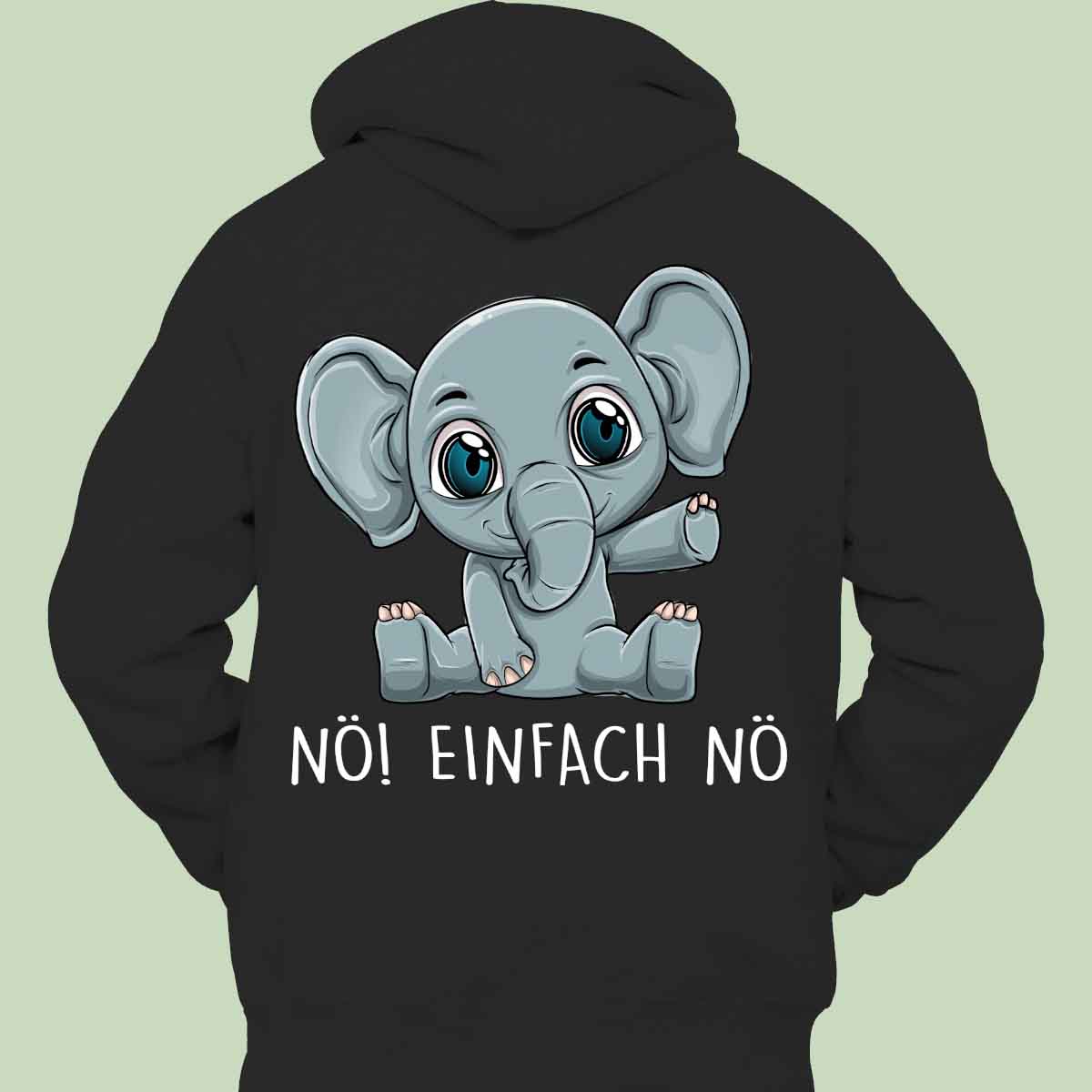 Nö! Baby Elefant - Hoodie Unisex Rückendruck