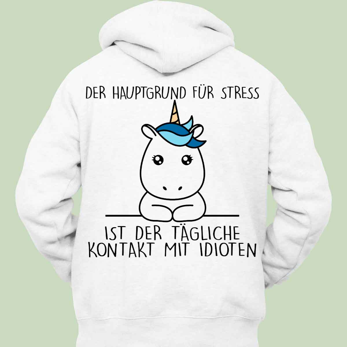 Stress Simple Einhorn - Hoodie Unisex Rückendruck