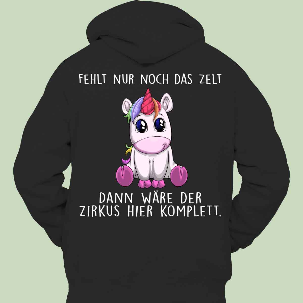 Zirkus Einhorn - Hoodie Unisex Rückendruck