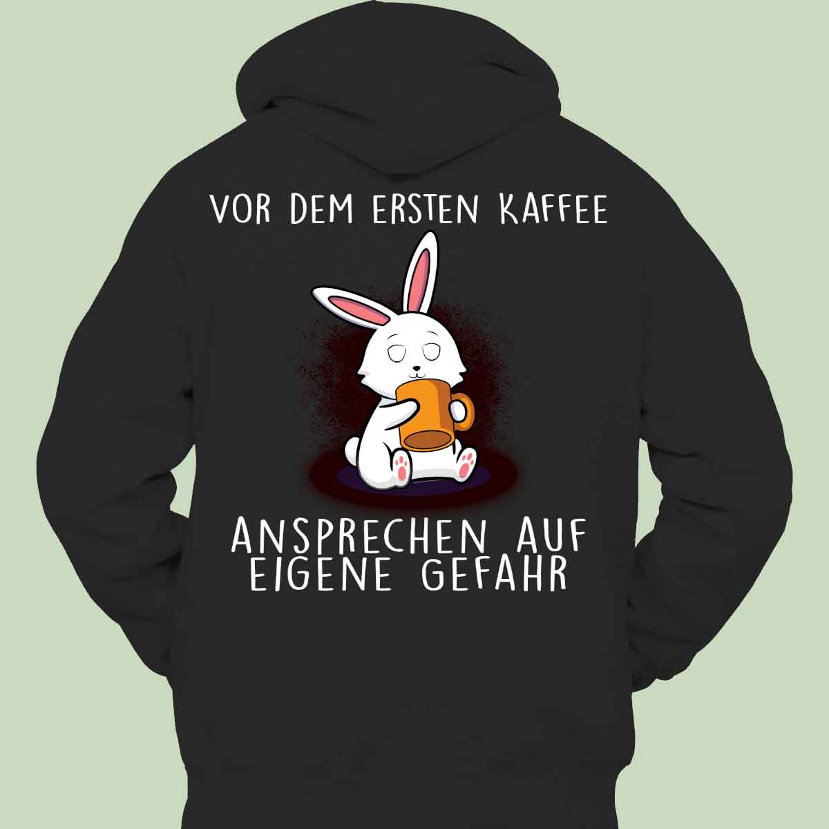 Ansprechen Kaffee Bunny - Hoodie Unisex Rückendruck