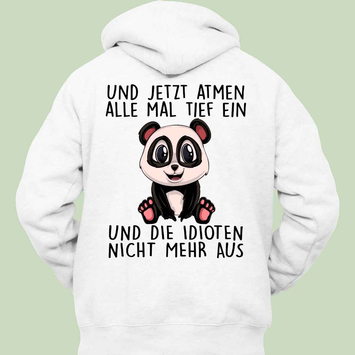 Einatmen Panda - Hoodie Unisex Rückendruck