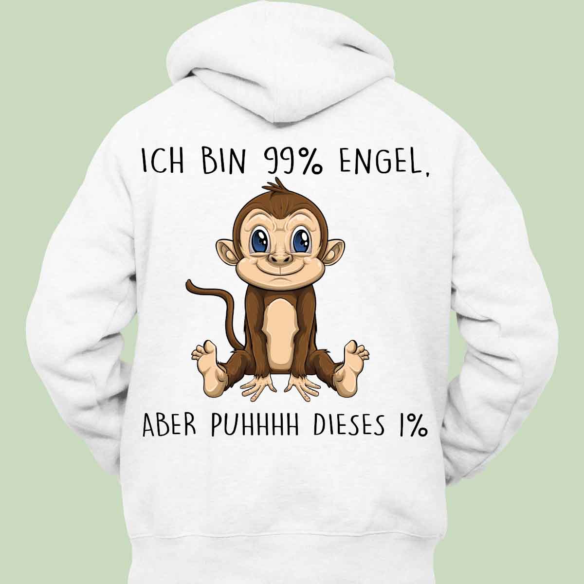 Engel Affe - Hoodie Unisex Rückendruck