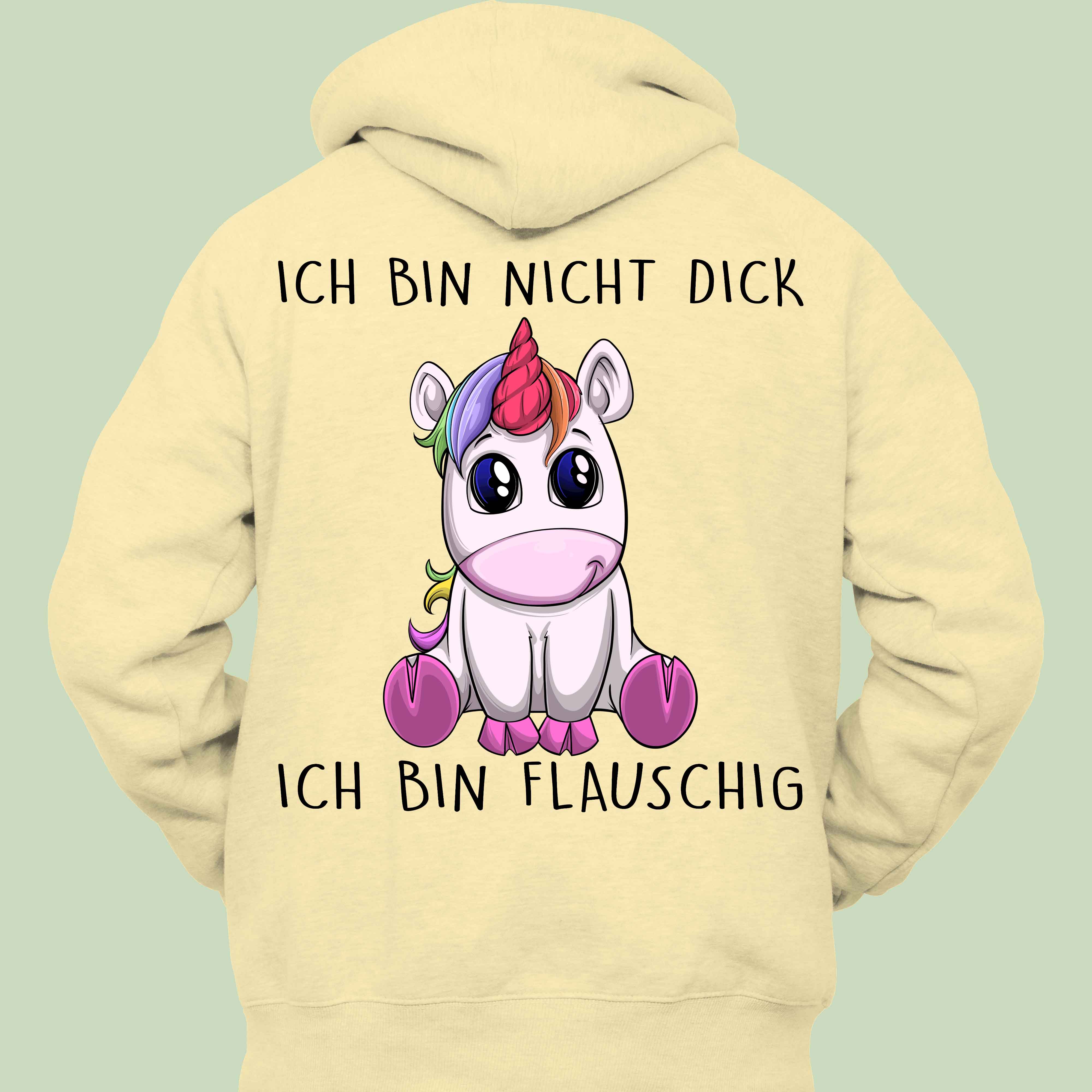 Flauschig Einhorn - Hoodie Unisex Rückendruck