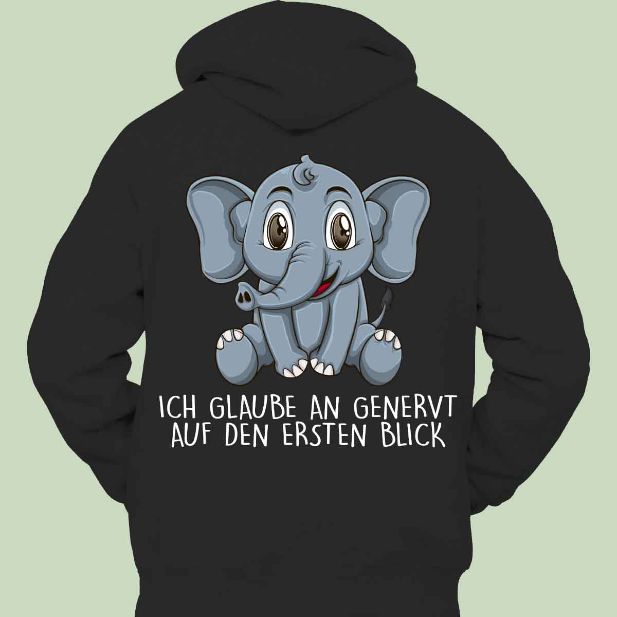 Genervt Elefant - Hoodie Unisex Rückendruck